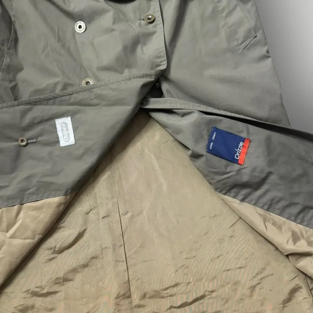 Carol Cohen Drizzle Trench Coat Vintage Jacket Size 12 USA